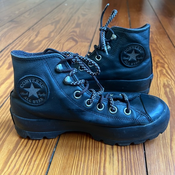 Converse Goretex Waterproof Black High-Top Platform Sneakers